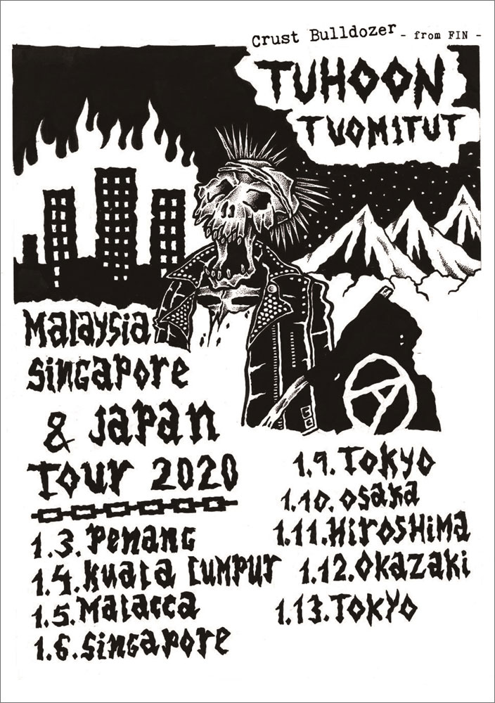 TUHOON TUOMITUT(from finland) South East Asia and Japan "Crust Bulldozer" from Finland - Rising Scum Tour 2020 -