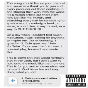 J.Cole Drops New Track “Procrastination (Broke)”