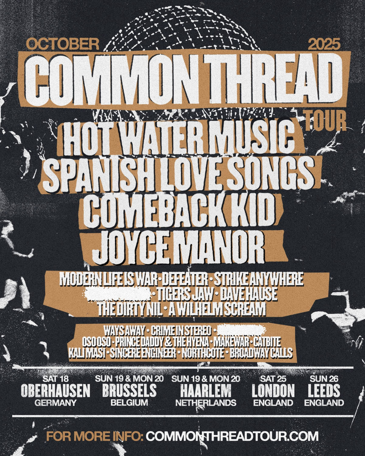 „Commond Thread“-Tour 2025 mit Hot Water Music, Spanish Love Songs, Comeback Kid uvm.