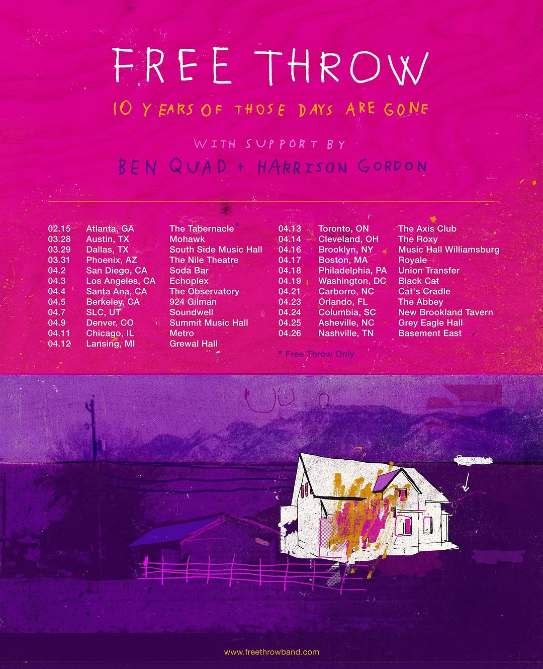 Free Throw announce ‘Those Days Are Gone’ 10th anniversary tour with Ben Quad & Harrison Gordon