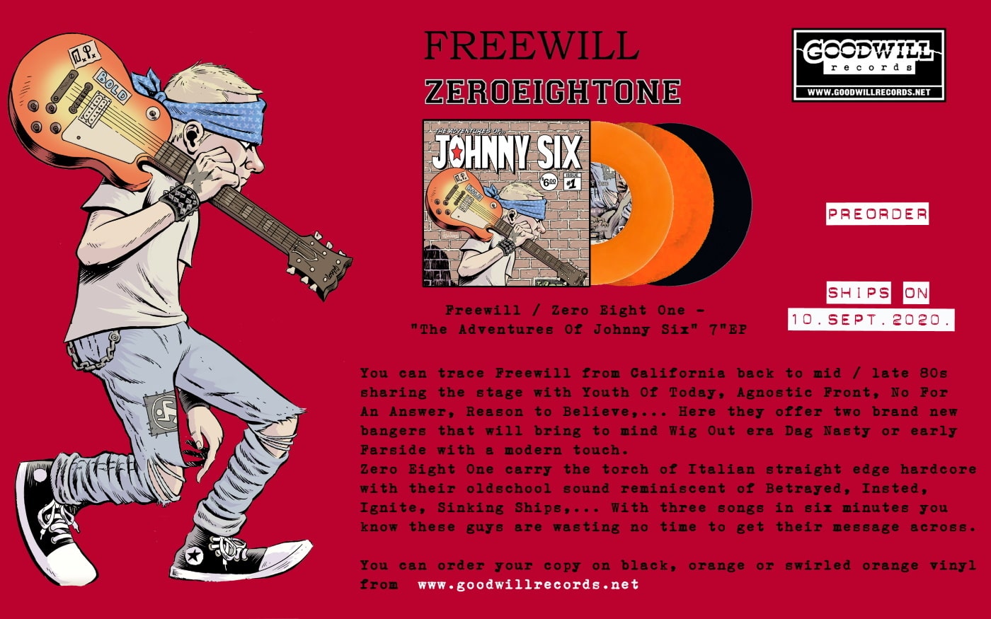 Melodic hardcore vets FREEWILL release new split with youth crew sXe act ZERO EIGHT ONE; new song streaming!