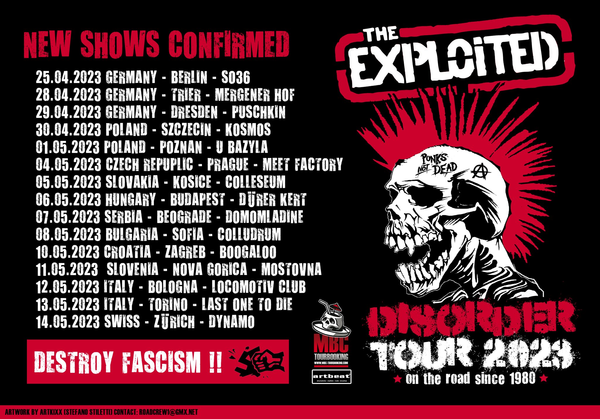 THE EXPLOITED im Frühjahr 2023 auf Euro-Tour
