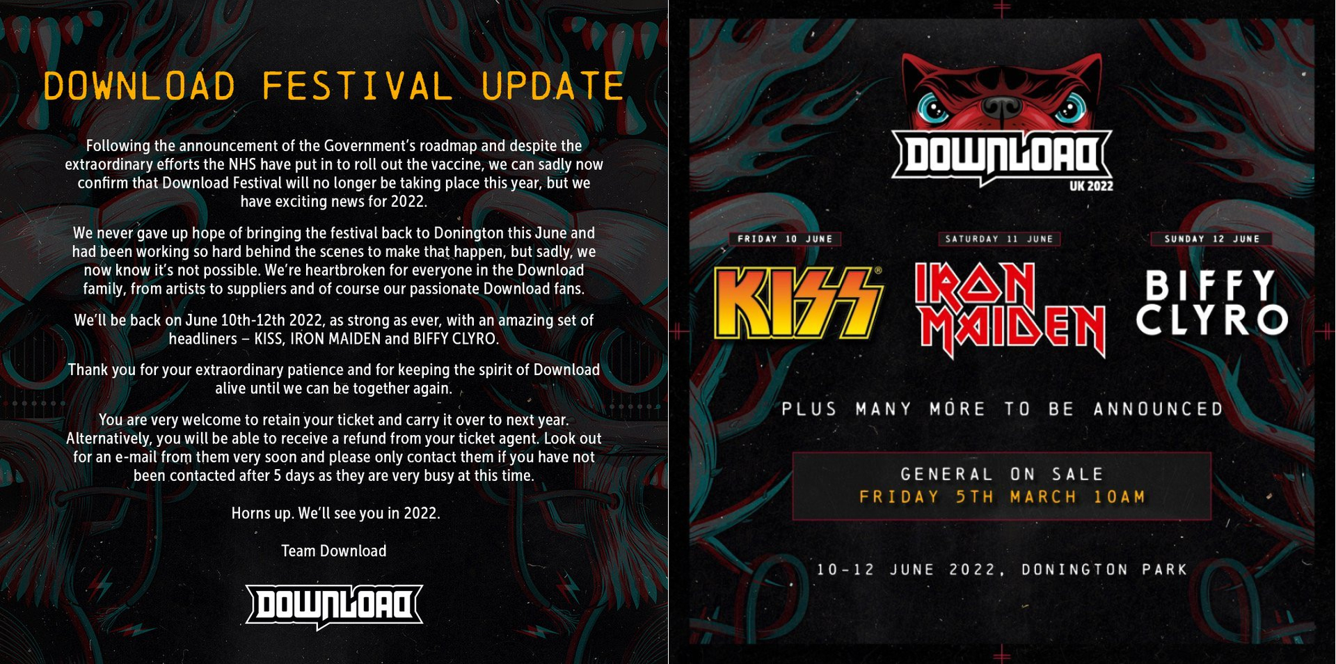 Download Festival 2021 Cancelled; Maiden, Kiss and Biffy Set for 2022 Return